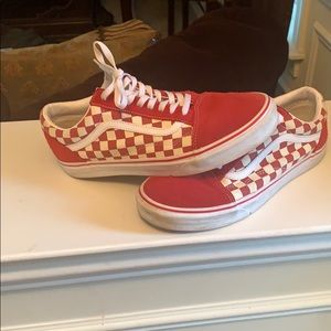 Red checkered vans